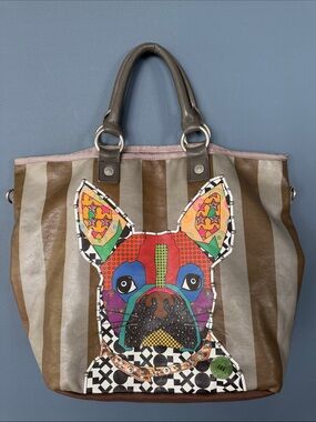 George Gina & Lucy Pop Art French Bulldog / Boston Terrier Canvas Tote Bag